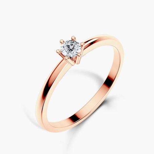 Pierścionek zaręczynowy SAVICKI: różowe złoto, diament